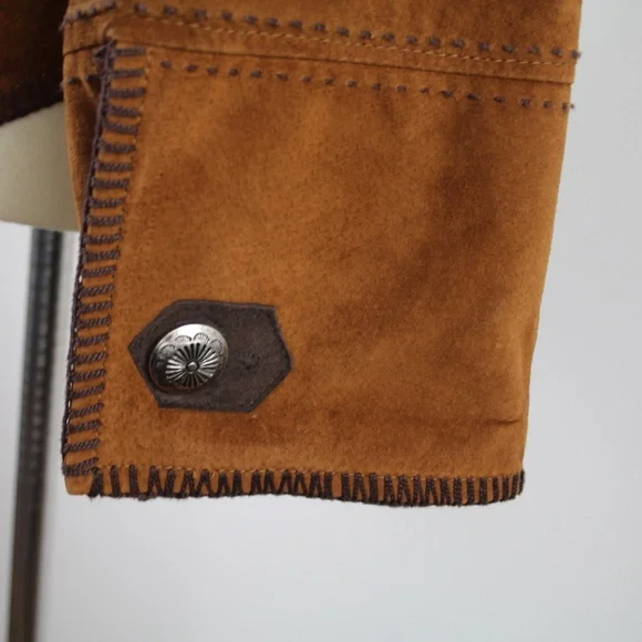Tasha Polizzi For T.P. Saddleblanket & Co. Copper Suede Leather Jacket M - Picture 6 of 8